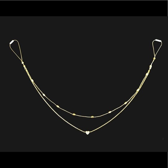 Jewelry - Adjustable non-piercing nipple necklace stainless steel gold pleaded